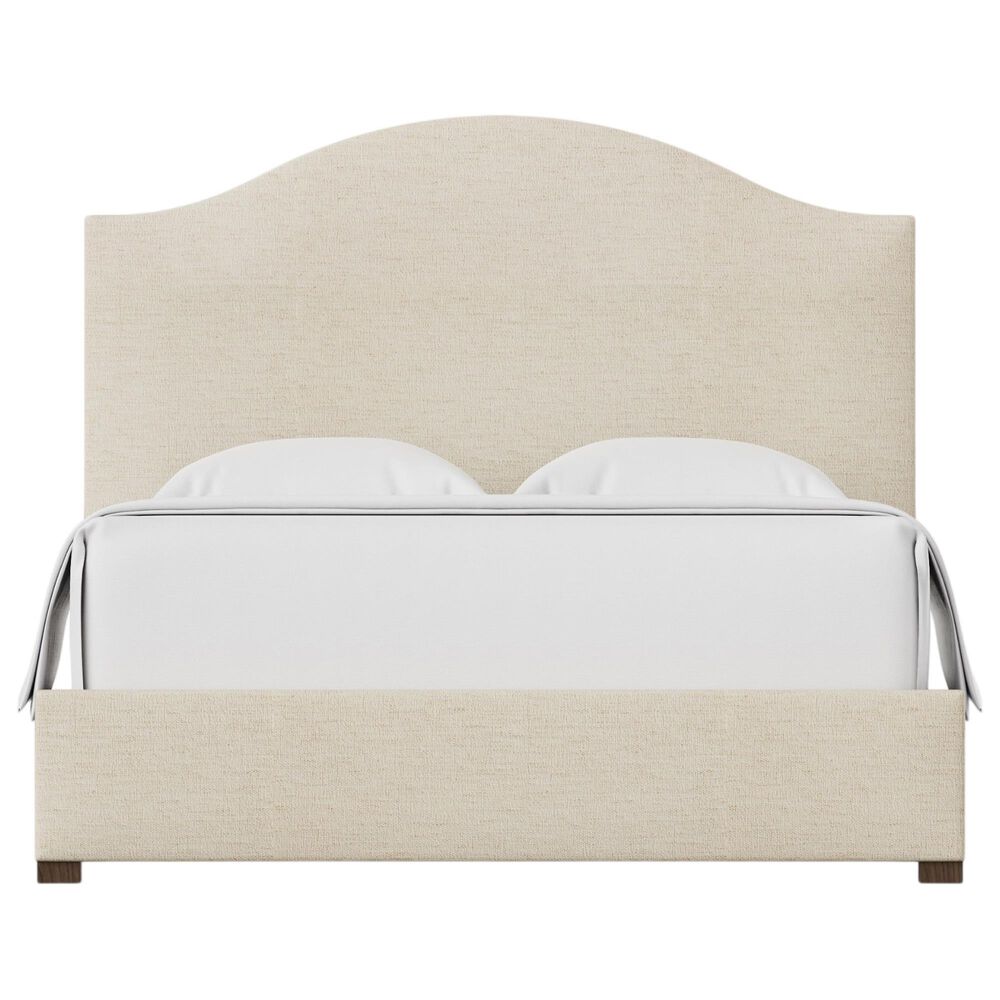 Viceray Collections Emily Queen Upholstered Panel Bed with Arched Headboard in Ivory Cream, , large