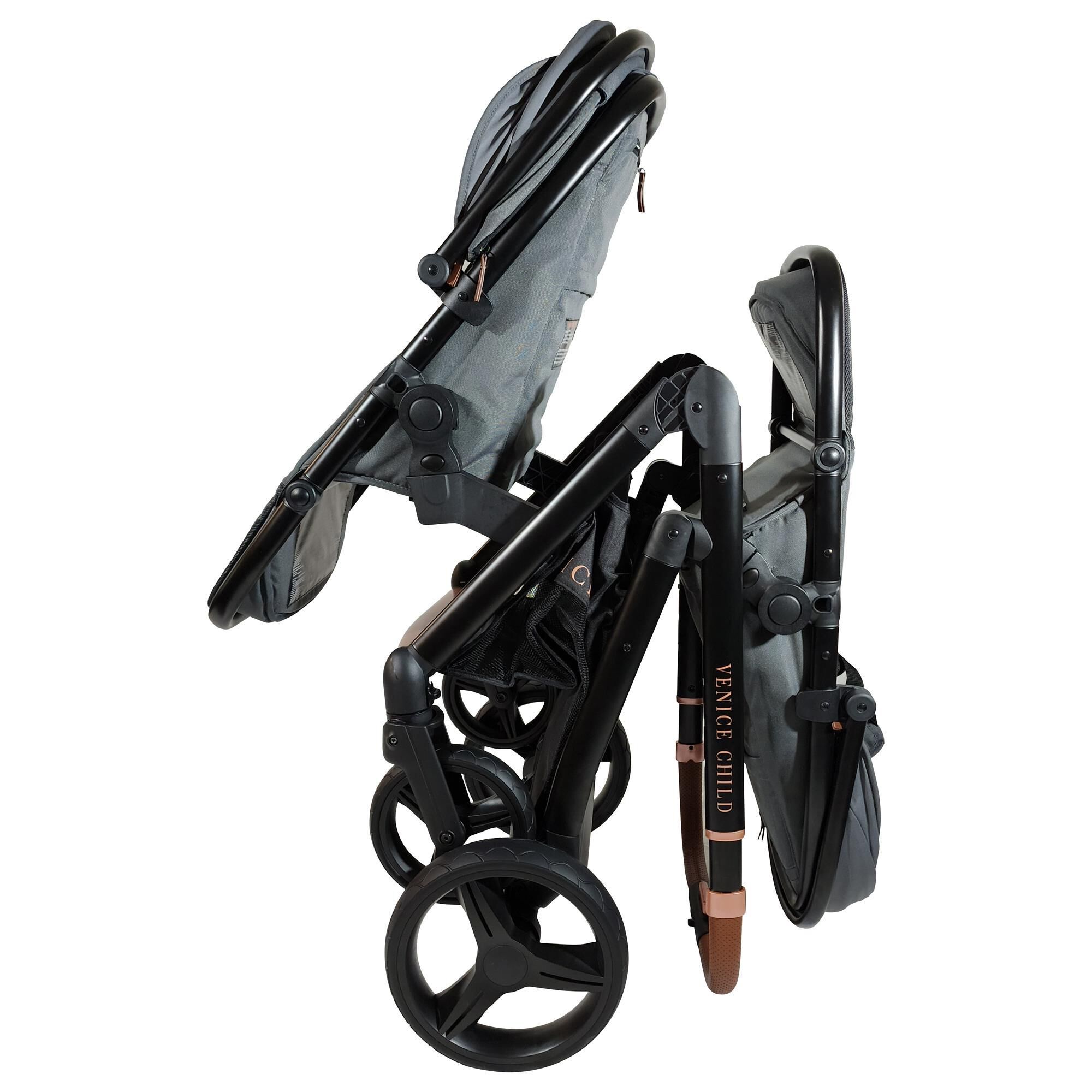 Venice Child Ventura Single to Double Sit n Stand Stroller Shadow Gray NFM