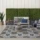 Nourison Aloha 7" x 10" Grey and Blue Indoor/Outdoor Area Rug, , large
