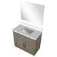 Lexora Home Abbey 36" Single Bathroom Vanity in Black Oak with 2 cm White Quartz Top, Rectangular Sink and 34" Mirror, , large