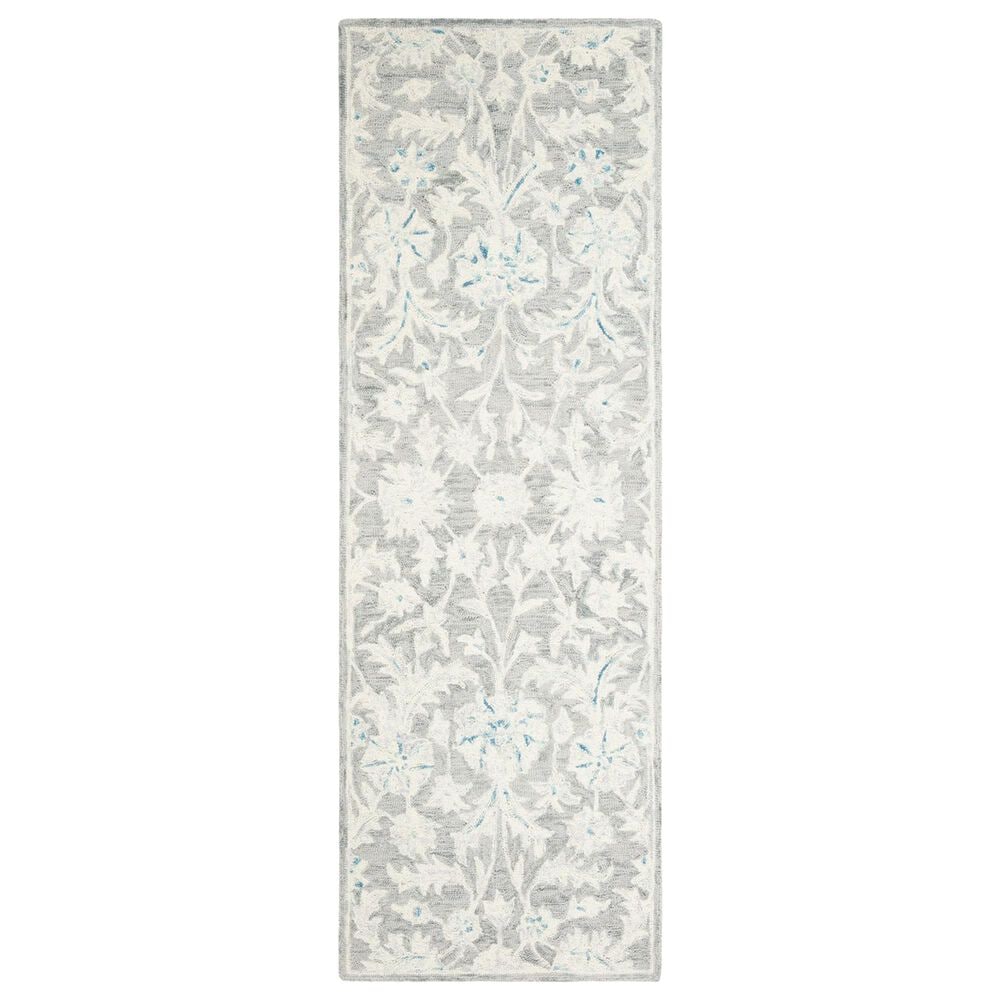 Safavieh Micro-Loop Floral 2"3" x 9" Grey and Ivory Runner, , large