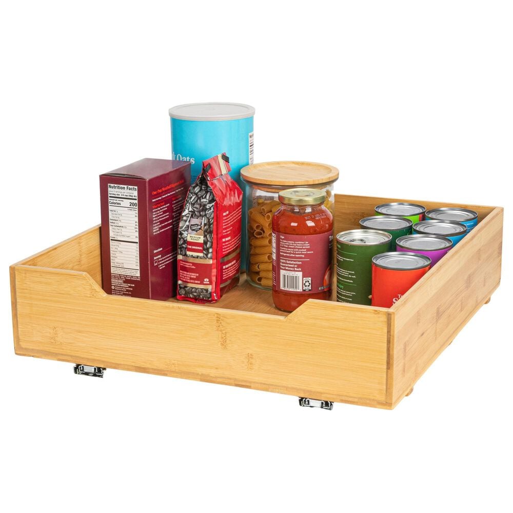Household Essentials Glidez 20" 1-Tier Pull-Out/Slide-Out Storage Organizer for Under Cabinet Use in Natural, , large
