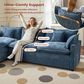 HOMLUX 107.87" Ultra-Comfort Chenille Sectional Sofa Set in Blue, , large