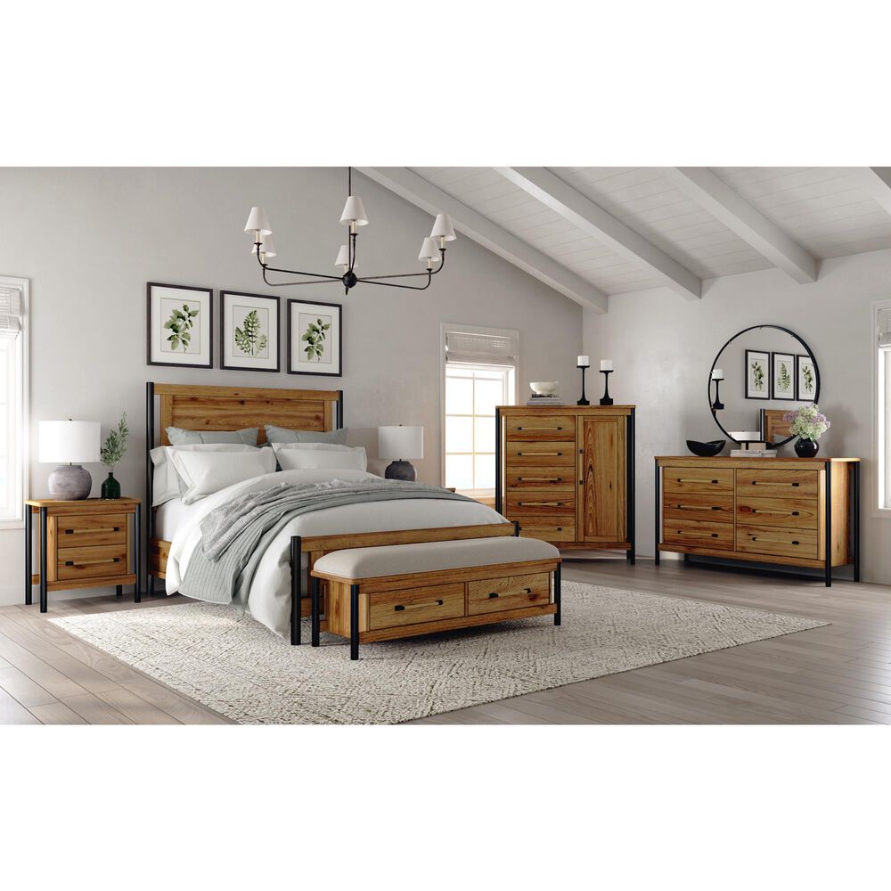 Hawthorne Furniture Norcross 5-Drawer Gentleman&#39;s Chest in Hickory and Black, , large
