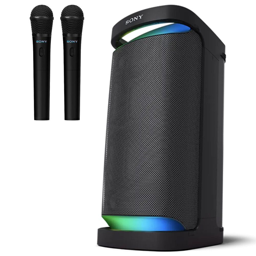Sony Portable Bluetooth Wireless Party Speaker with ULT Mic Wireless Microphone in Black, , large