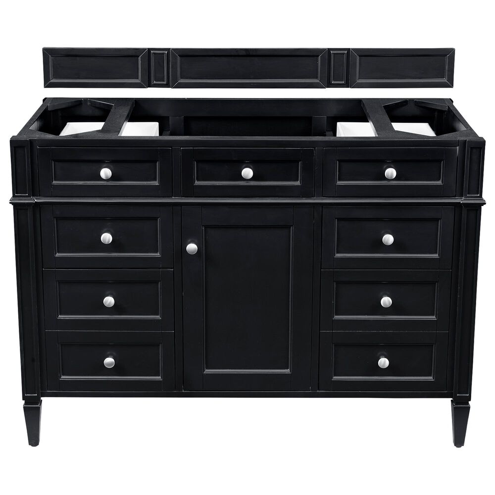James Martin Vanities Brittany 48&quot; Single Bathroom Vanity in Black Onyx with 3 cm Parisien Bleu Quartz Top and Rectangular Sink, , large