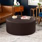 Jaxx Candler Faux Leather Ottoman in Chocolate, , large