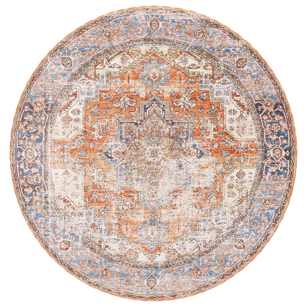 Surya Chicago CHG2301 6"7" Round Burnt Orange, Brick Red, Slate, Black, Mustard, Light Beige, Camel Area Rug, , large