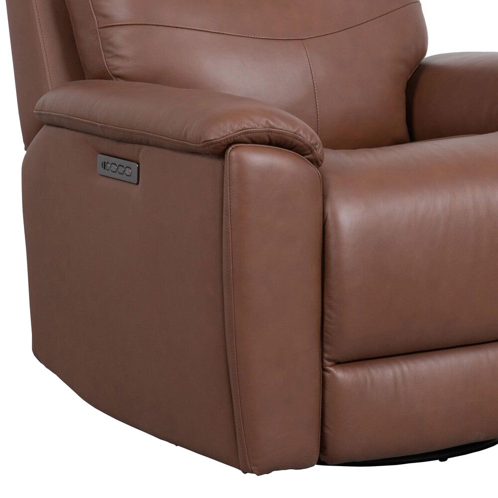 Flexsteel Refined Power Swivel Gliding Recliner with Power Headrest and Lumbar in Hickory, , large