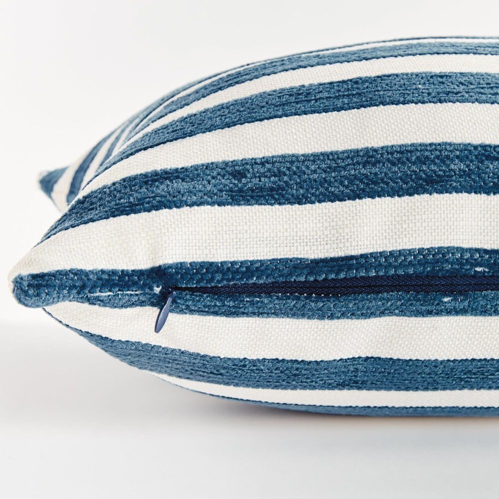Napa Home and Garden Gideon 12&quot; x 22&quot; Indoor/Outdoor Lumbar Throw Pillow in Dark Blue, , large