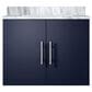 Lexora Home Geneva 24" Single Bathroom Vanity in Navy Blue with 2 cm White Carrara Marble Top and Rectangular Sink, , large