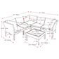 CorLiving Parksville 6-Piece Patio Sectional Set in Blended Grey/Oxford Blue, , large