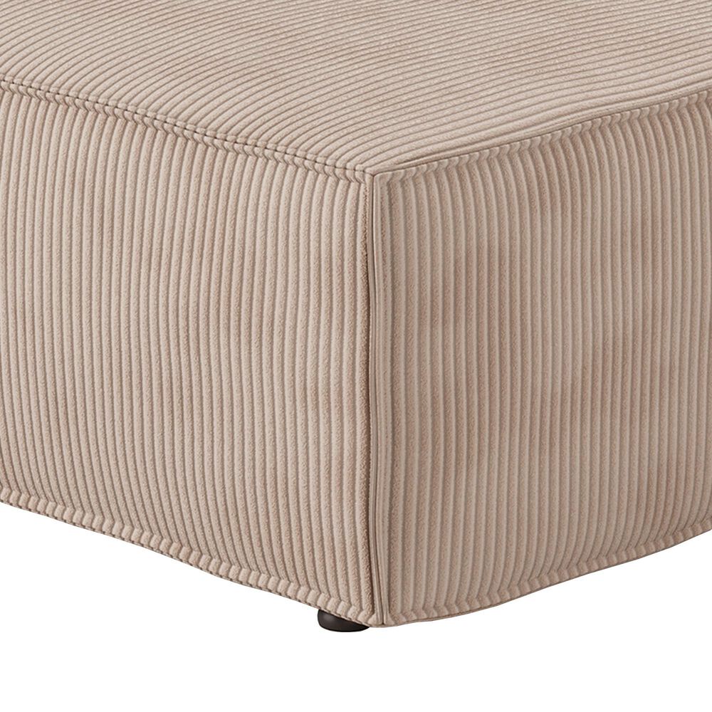 HOMLUX Modern Ottoman with Corduroy Fabric in Camel, , large