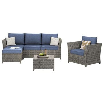 HOMLUX 6-Piece Patio Conversation Set in Denim Blue, , large