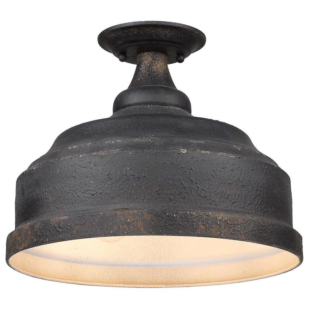 Golden Lighting Keating Semi-Flush in Antique Black Iron, , large