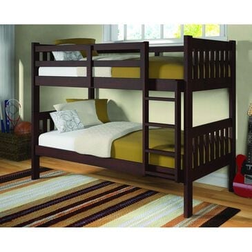 Forest Grove Twin over Twin Mission Bunk Bed in Dark Cappuccino, , large