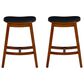 Linon Home Decor Culver Counter Stool with Black Cushion in Brown (Set of 2), , large