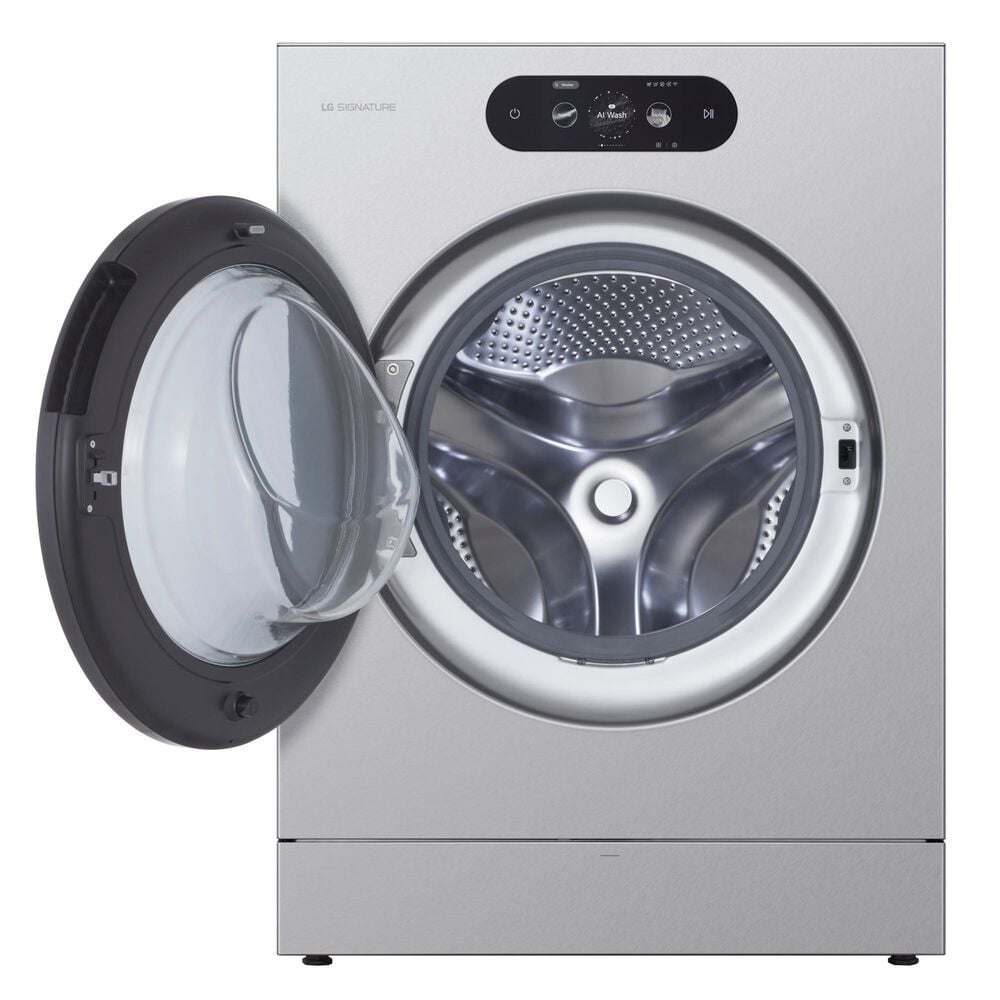 LG 5.8 Cu. Ft. Mega Capacity Smart Front Load Washer in Brushed Platinum Steel, , large