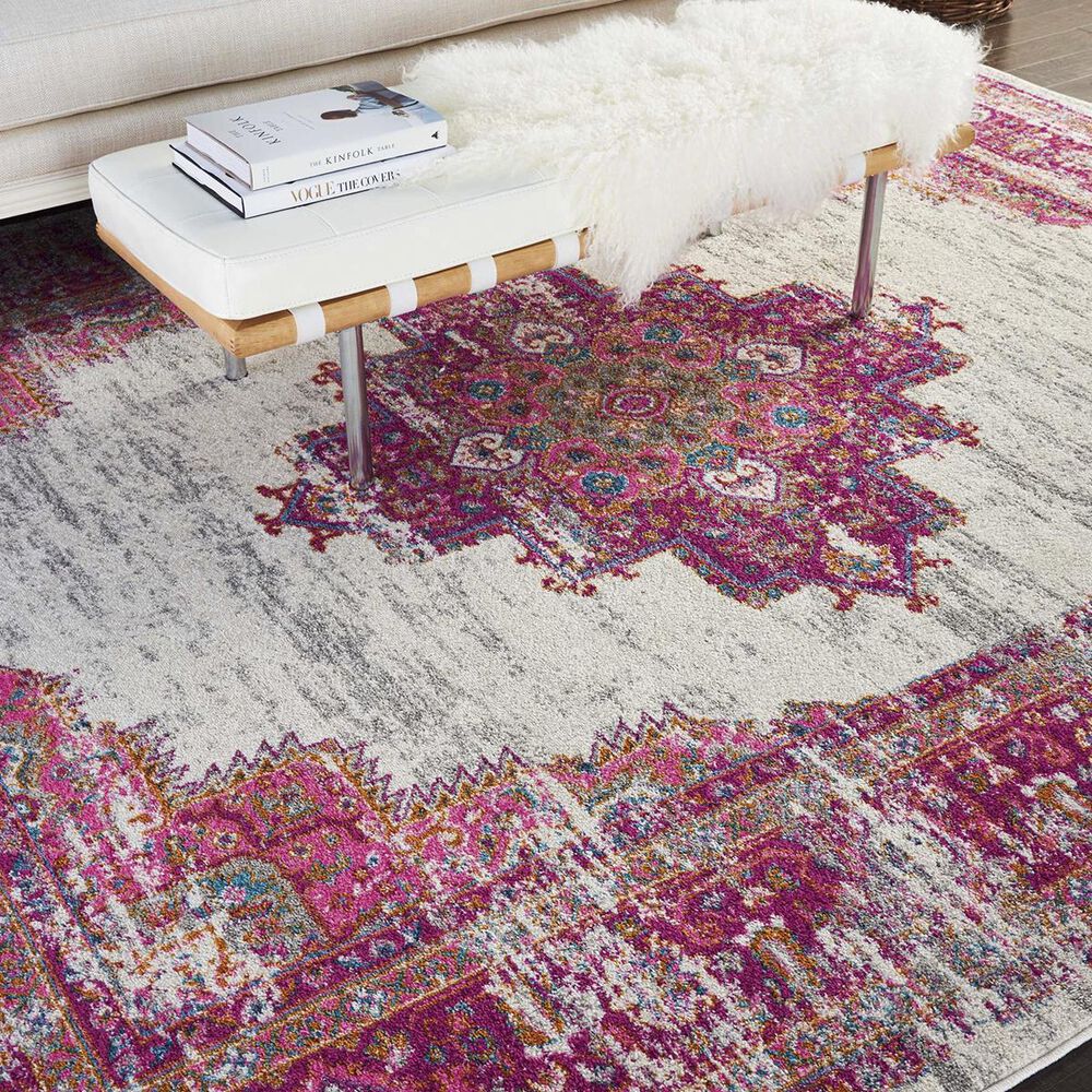 Nourison Passion PSN03 8&#39; x 10&#39; Ivory and Fushia Area Rug, , large
