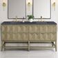 James Martin Vanities Emmeline 72" Double Bathroom Vanity in Pebble Oak with 3 cm Charcoal Soapstone Quartz Top and Rectangular Sinks, , large