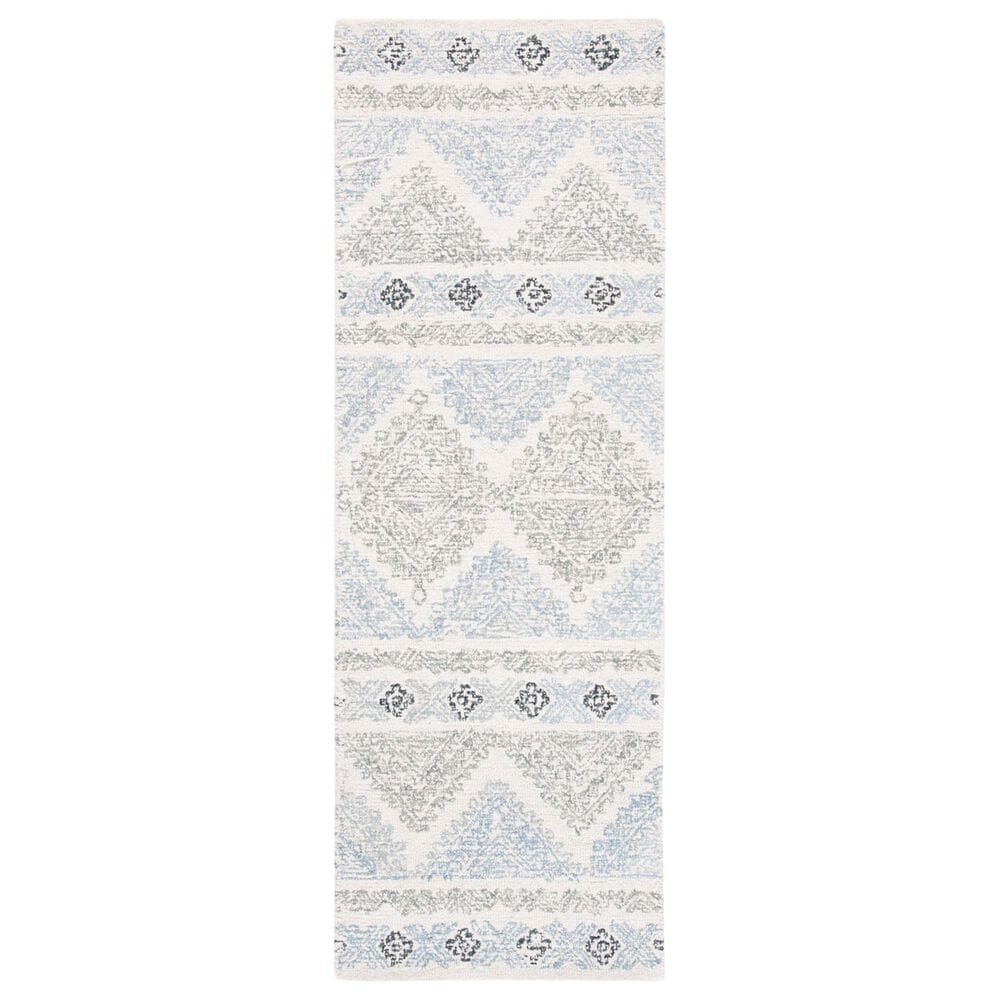 Safavieh Micro-Loop 2"3" x 7" Ivory and Grey Runner, , large