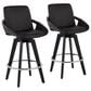 Lumisource Cosmo 26" Swivel Counter Stool with Black Cushion in Black and Chrome (Set of 2), , large