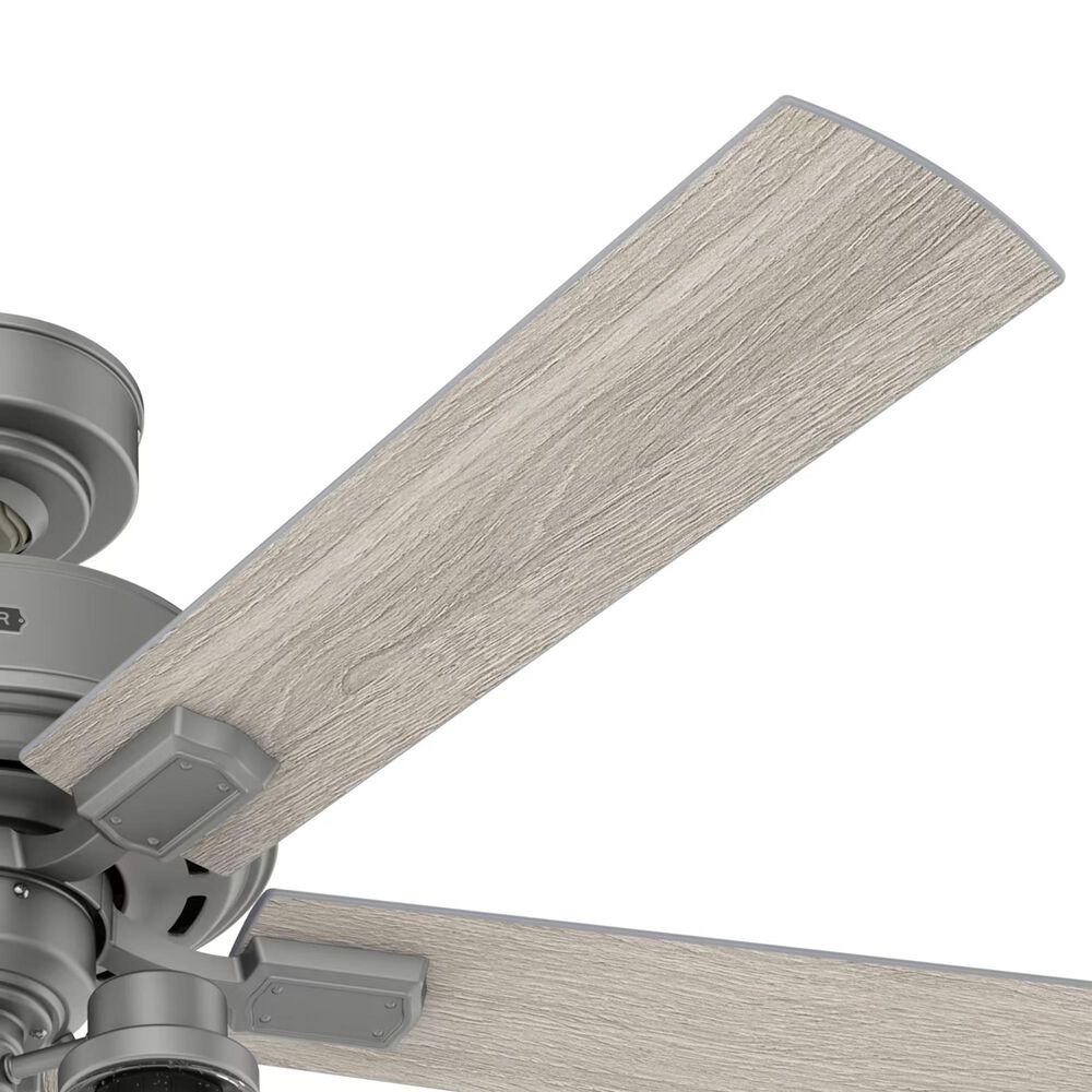 Hunter Hartland 52&quot; Ceiling Fan with LED Lights in Matte Silver, , large