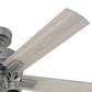 Hunter Hartland 52" Ceiling Fan with LED Lights in Matte Silver, , large
