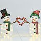 HOMLUX 2-Piece Heart Snowman with LED Lights in White, , large