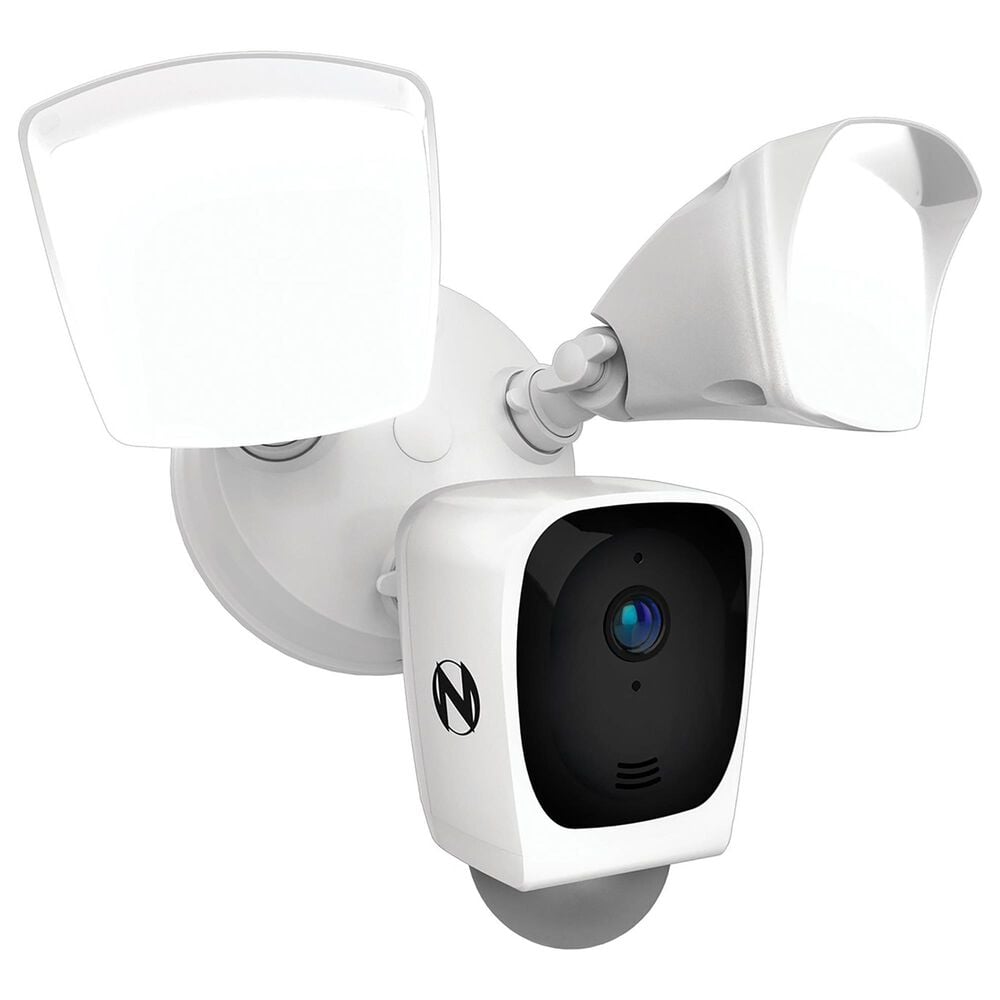 Night Owl Powered Wi-Fi Floodlight Deterrence HD+ Camera with 2-Way Audio - White, , large