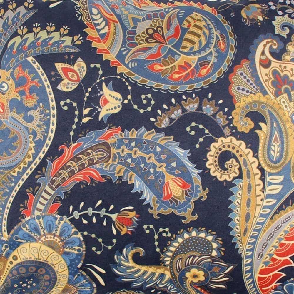Levtex Calabria 14&quot; x 18&quot; Paisley Tassel Lumbar Throw Pillow in Gold, Red, Tan, Blue and Navy, , large