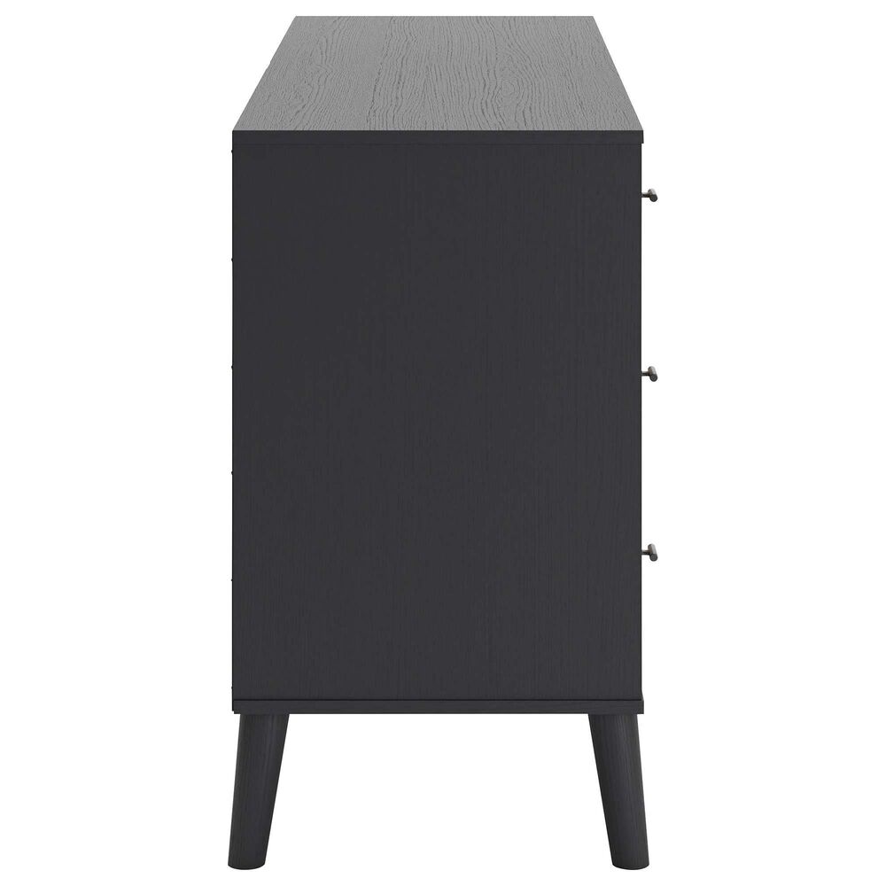 Ashley Charlang 6 Drawer Dresser in Matte Black and Beige, , large