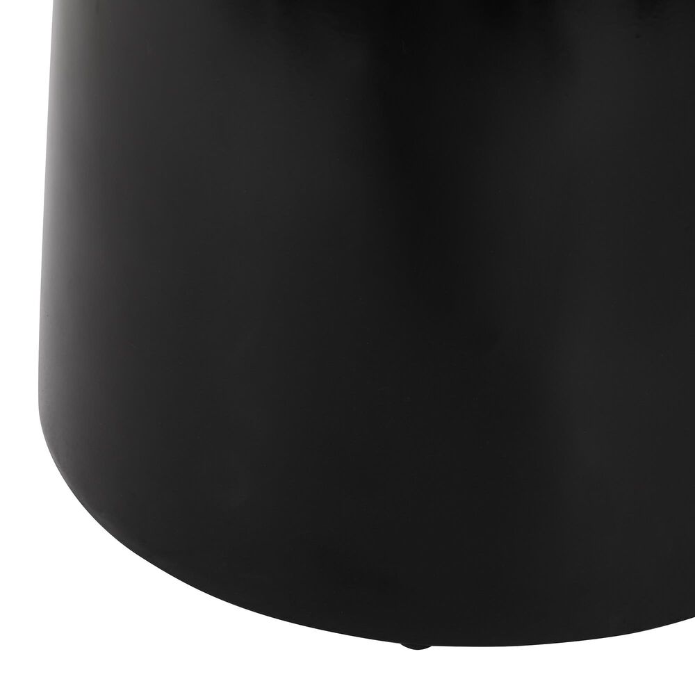 Hearth and Haven Large Patio End Table with Circular Design in Black, , large