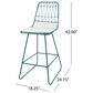 Hearth and Haven Niez Outdoor Counter Stool with Ivory Cushion in Teal (Set of 2), , large