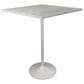 Leisuremod LeisureMod Verve Collection Modern Bar Height Table White Base with 36 Square Marbleized White Laminated  Top, , large