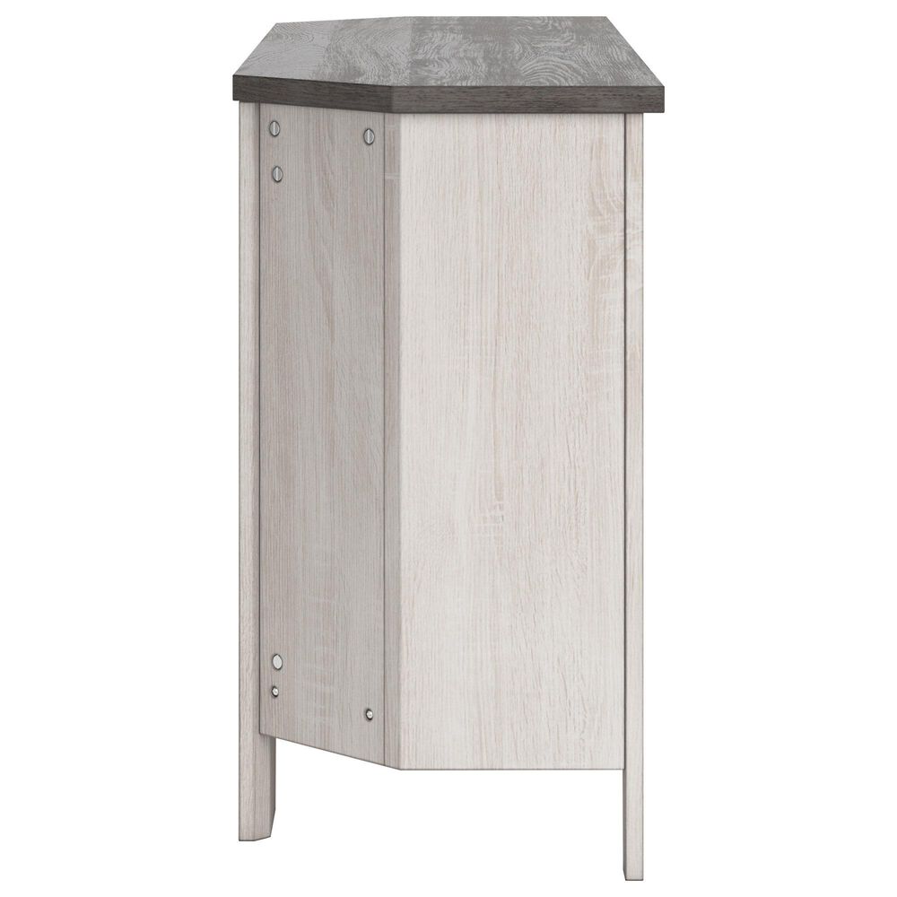 Ashley Dorrinson 48&quot; Corner TV Stand in Antiqued White and Gray, , large