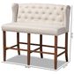 Baxton Studio Alira Bar Stool Bench with Beige Cushion in Walnut, , large
