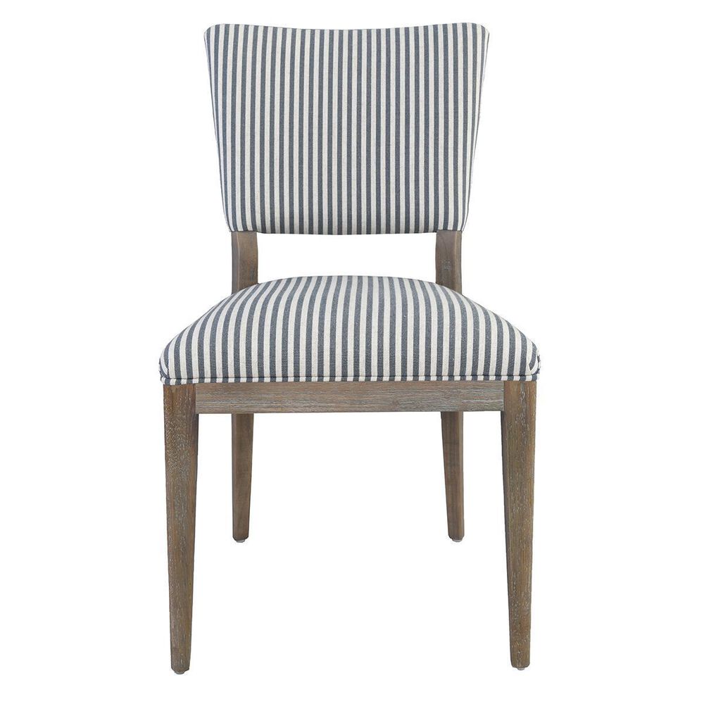 Classic Home Phillip Striped Upholstered Dining Chair in Blue and White, , large