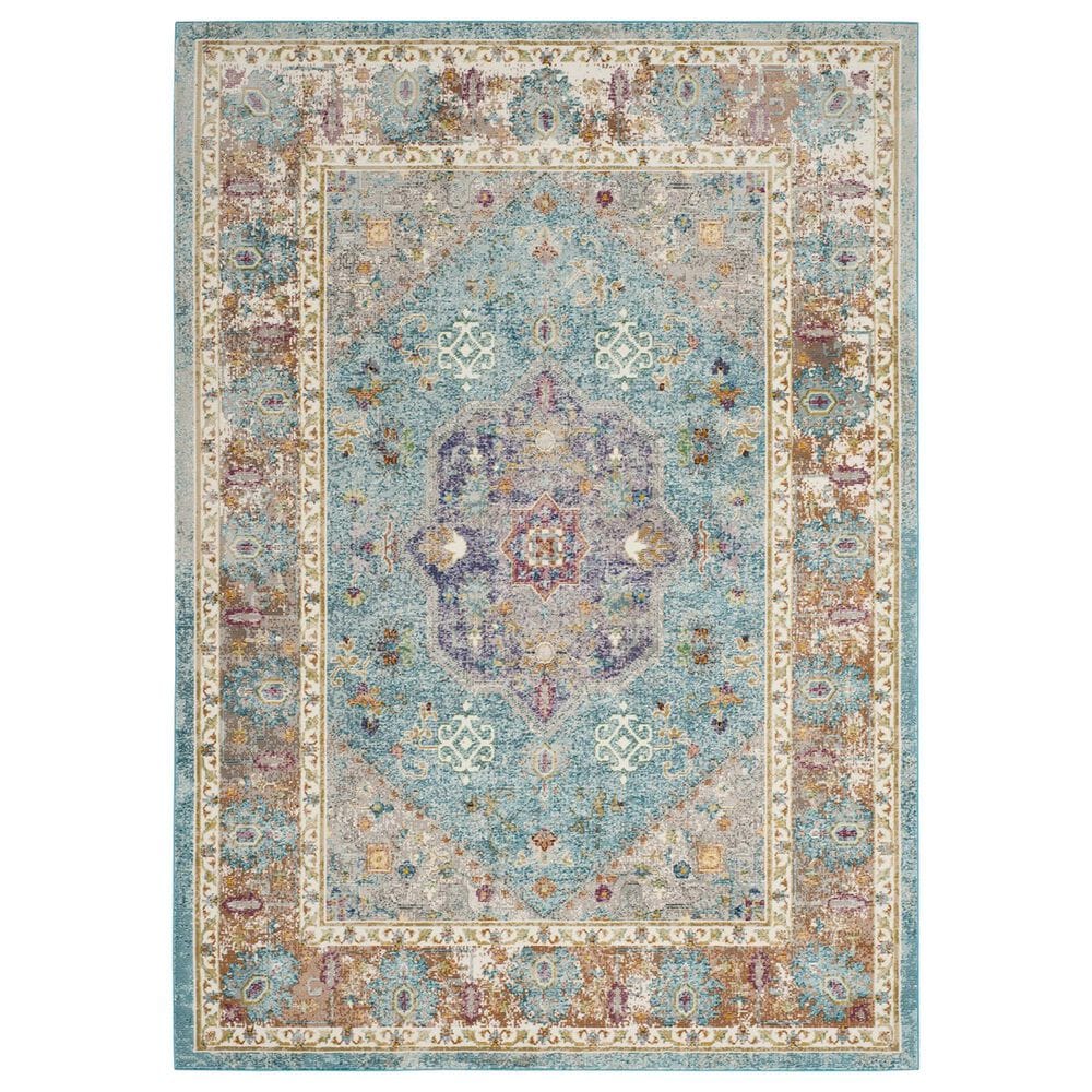 Safavieh Aria ARA100B 5"1" x 7"6" Blue and Creme Area Rug, , large