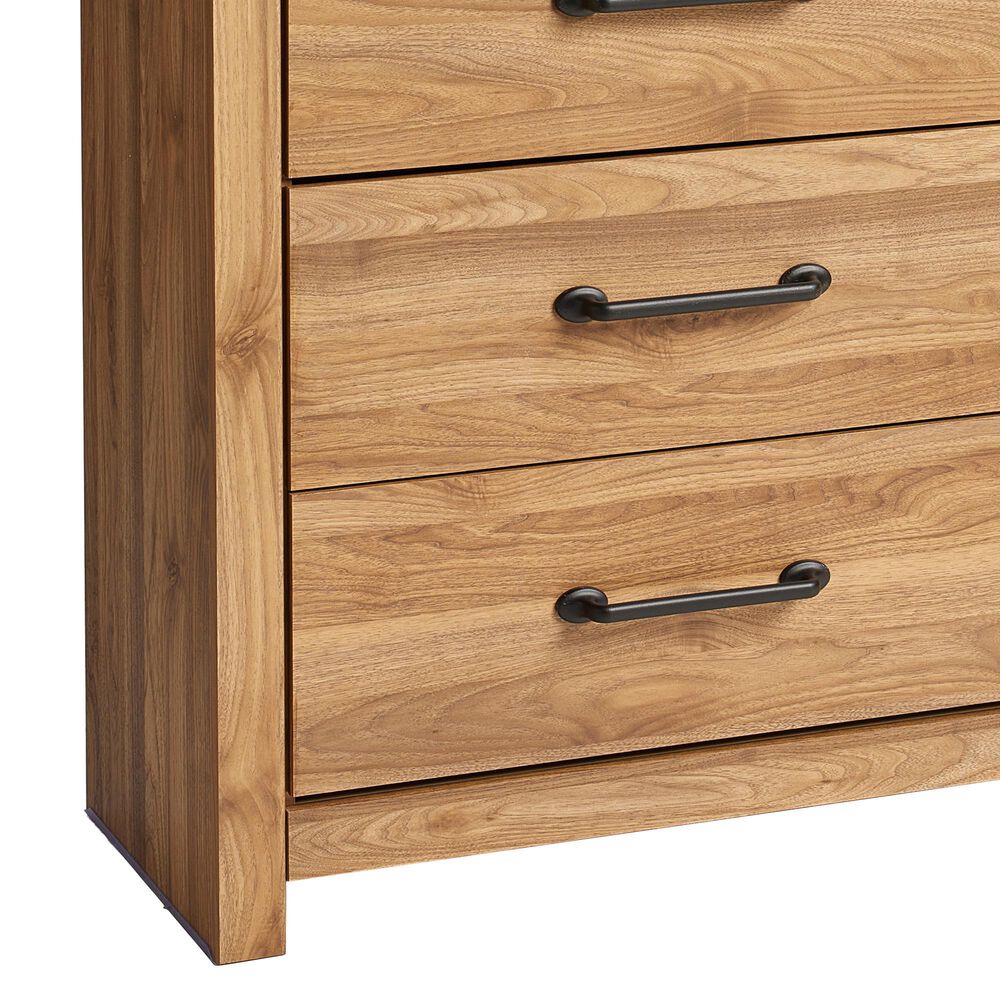 Ashley Pasklyn 5-Drawer Chest in Rich Honey Brown, , large