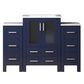 Lexora Home Volez 48" Single Bathroom Vanity in Navy Blue with White Ceramic Top and Rectangular Sink, , large