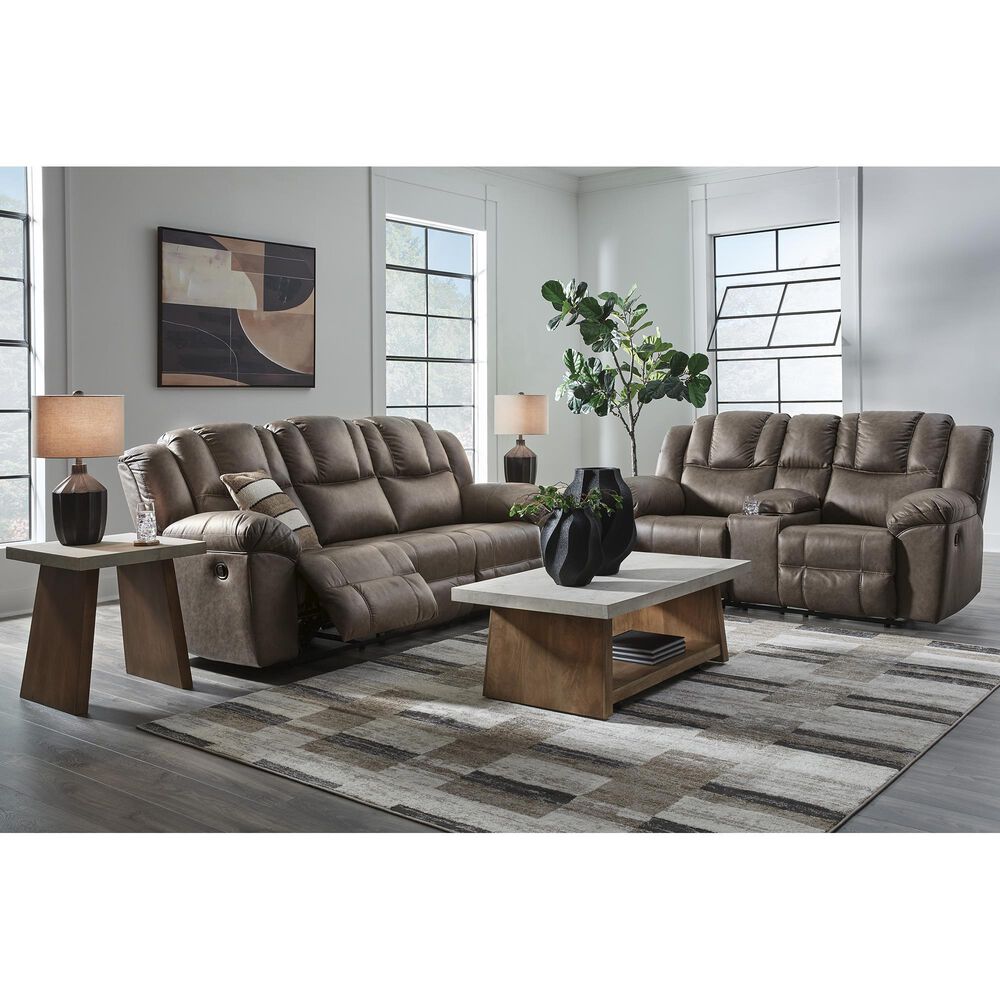 Ashley Lowilla Manual Reclining Sofa in Driftwood, , large