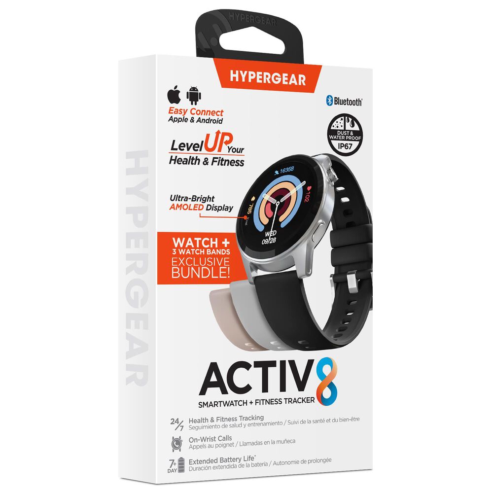 Hypercel ACTIV8 SMARTWATCH + FITNESS TRACKER, , large