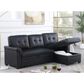Lilola Home Lucca 84" Stationary Sleeper Sofa with Storage Chaise in Black, , large