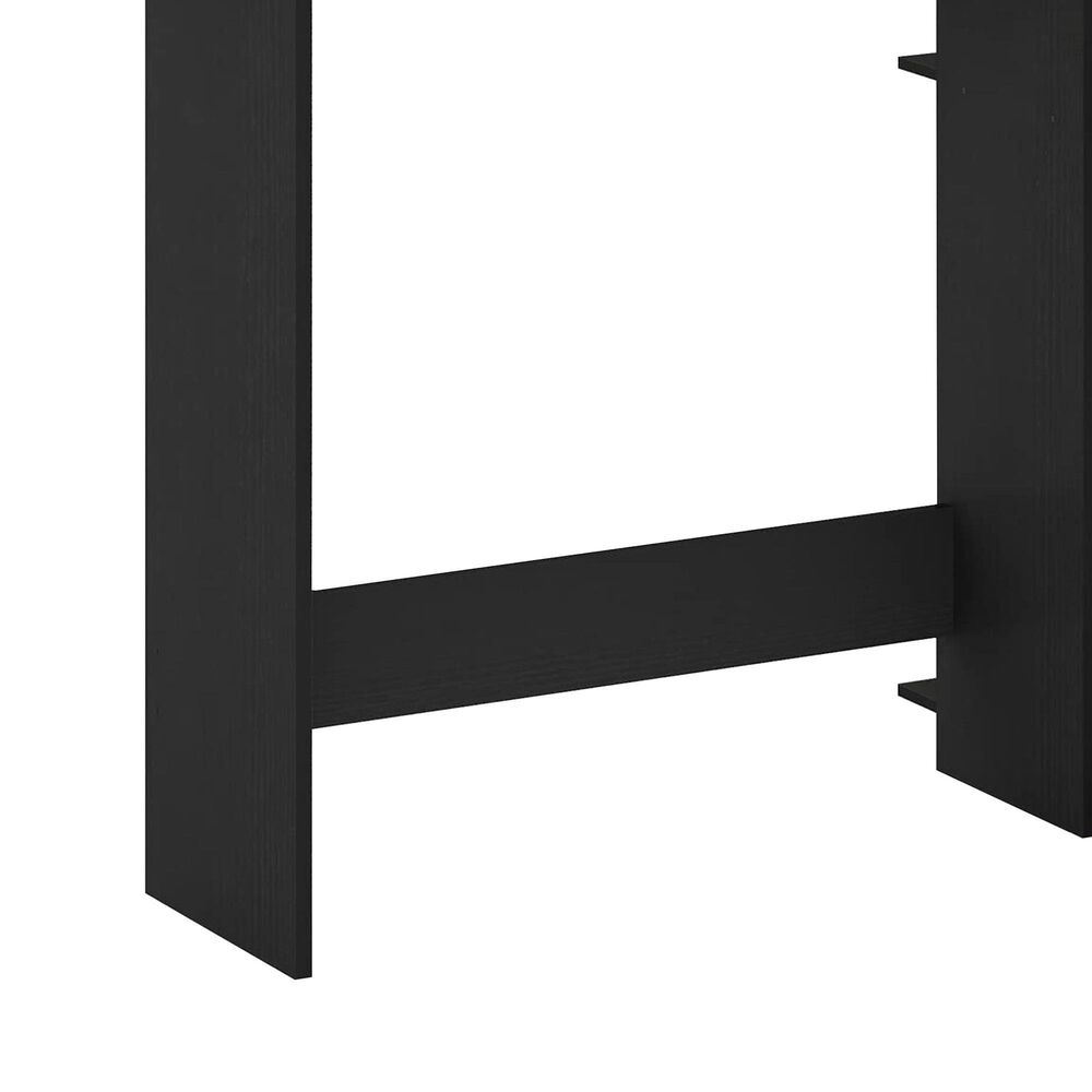 HOMLUX L-Shaped Computer Desk with Open Display Shelves in Americano and Stainless Steel, , large