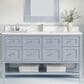 James Martin Vanities Breckenridge 60" Single Bathroom Vanity in Serenity Blue with Single Hole 3 cm White Zeus Quartz Top and Rectangular Sink, , large
