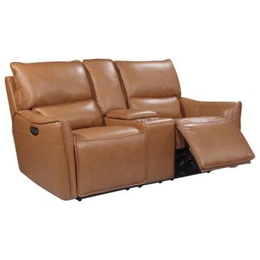 Italiano Furniture Shae Power Reclining Console Loveseat with Headrest in Desert, , large