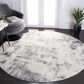 Safavieh Aston ASN704 6"7" Round Ivory and Grey Area Rug, , large
