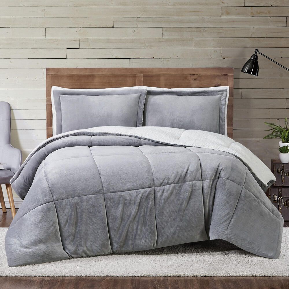 Pem America Truly Soft Cuddle Warmth 3-Piece King Comforter Set in Grey, , large