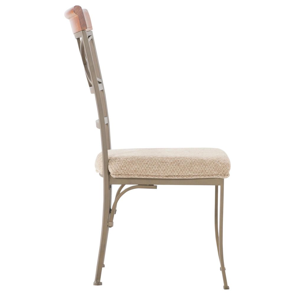 Linon Home Decor Hamilton Side Chair in Medium Cherry, Matte Pewter and Bronze, , large